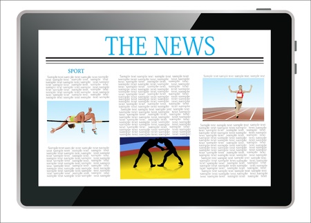 Sport news on generic Tablet PC のイラスト素材