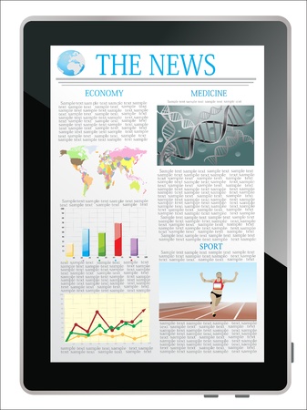 News on generic Tablet PC  Vector illustrationのイラスト素材