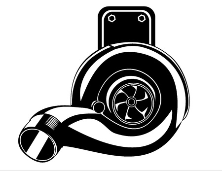turbocharger isolated on a white backgroundのイラスト素材