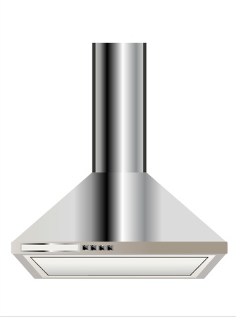 metallic cooker hood isolated on white backgroundのイラスト素材