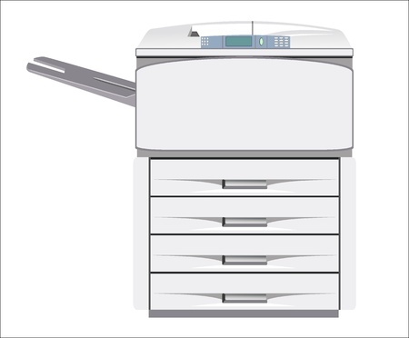 Grey computer printer isolated