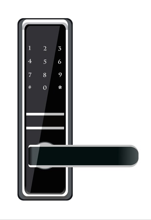 Door handle electronic lockのイラスト素材