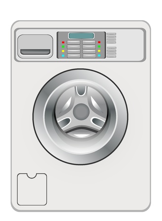 Closed washing machine on white background のイラスト素材