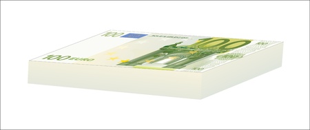 Stack of 100 euro bills isolated on white background のイラスト素材