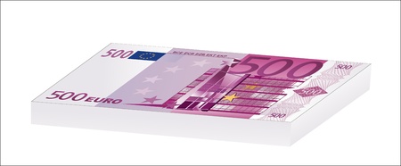 the heap from 500 euro banknotesのイラスト素材