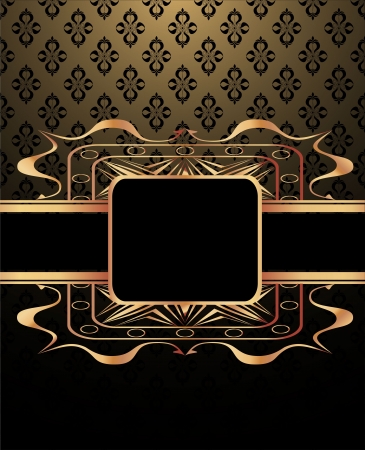 Vintage seamless wallpaper with a ribbon and frame のイラスト素材