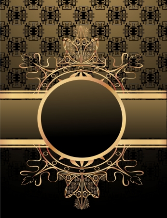 Vintage seamless wallpaper with a ribbon and frame のイラスト素材