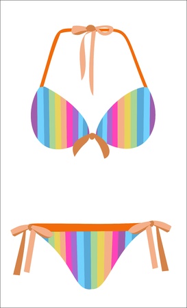 Woman swimming suit isolated on whiteのイラスト素材