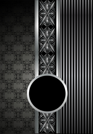 Vintage frame on damask backgroundのイラスト素材