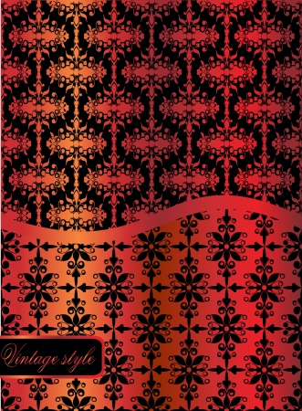 Seamless vintage background in red  Seamless wallpaper  Retro styleのイラスト素材