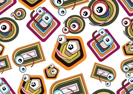 Funny monsters - seamless patternのイラスト素材