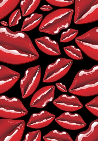 seamless background with lipsのイラスト素材
