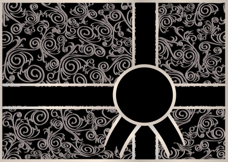 Vintage seamless wallpaper with a ribbon and frame のイラスト素材