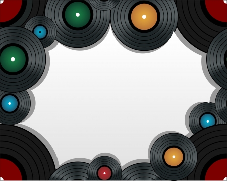 Vinyl audio discs seamless backgroundのイラスト素材