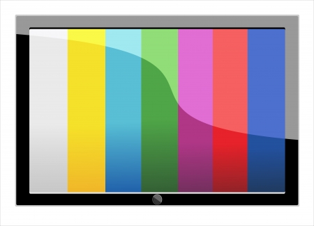 realistic computer tablet on colorful のイラスト素材