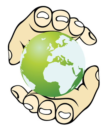 Hands and globe of the world  Peace conceptのイラスト素材