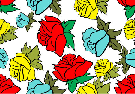 Seamless retro background with rosesのイラスト素材