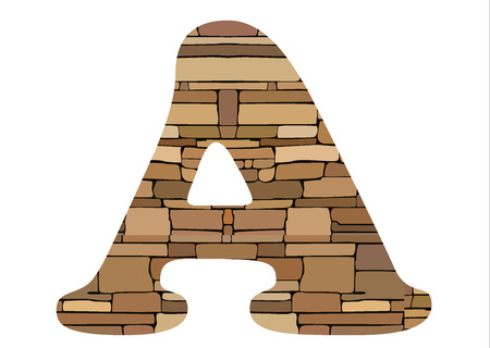 Stone alphabet Aのイラスト素材