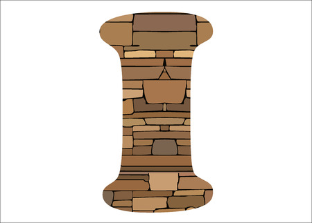 Stone alphabet Iのイラスト素材
