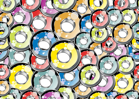 seamless pattern made of different size glossy circles.のイラスト素材