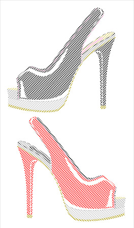 Colorful womens Shoes. Illustration on white background.のイラスト素材