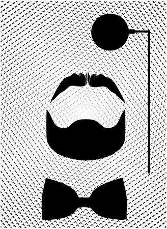style set bowtie, monocle and mustaches. vectorのイラスト素材