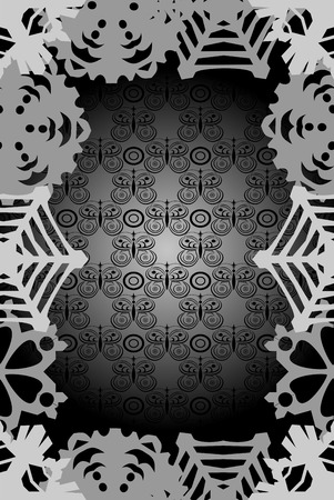 Stylish christmas card on seamless.snowflakesのイラスト素材