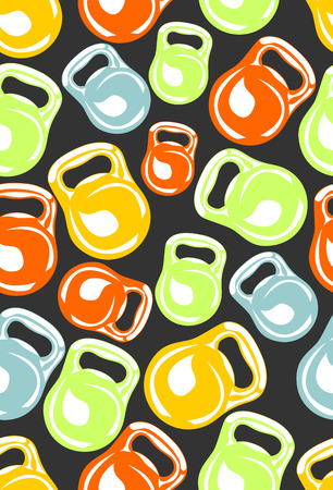 Dumbbells Seamless Pattern. Vector illustrationのイラスト素材