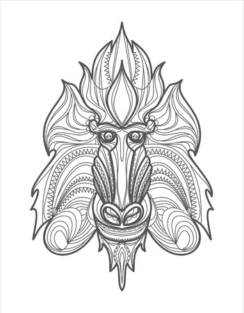 Patterned head of the monkeyのイラスト素材