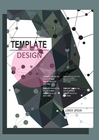 Abstract vector modern flyer brochure design template with geometric triangular backgroundのイラスト素材