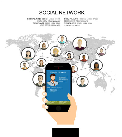 Global social network abstract schemeのイラスト素材