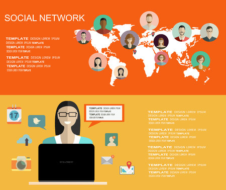 Global social network abstract scheme.のイラスト素材