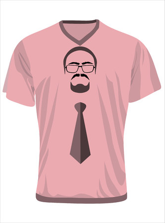 Men's t-shirt design template with mustache and tieのイラスト素材