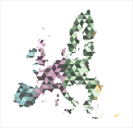 The European Union map in polygonal style. Vectorのイラスト素材