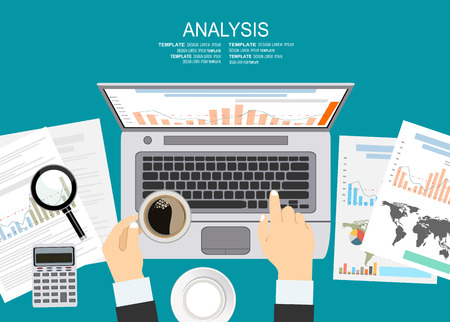 Flat design illustration concepts for business analysis and planning, financial strategy, consulting, project management and development. Concept to building successful businessのイラスト素材