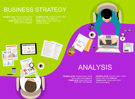 Set of flat design illustration concepts for business, finance, consulting, management, human resources, career, employment agency, staff training. Concepts for web banner and printedのイラスト素材