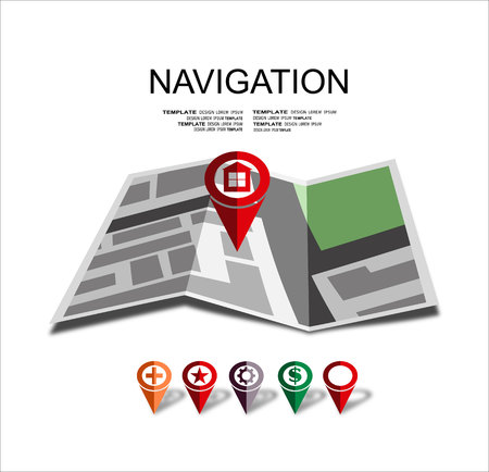 Vector map icon with Pin Pointerのイラスト素材