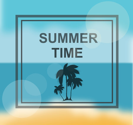 ummer time wallpaper. Beach and tropical sea with bright sun.のイラスト素材