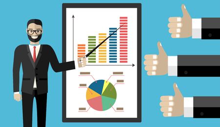 Financial success flat illustration concepts set. Business situations. Flat design concepts for web banners, web sites, printed materials, infographics. Creative vector illustrationのイラスト素材