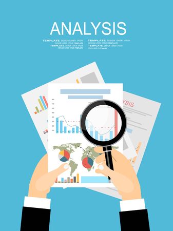 Concepts for business planning and accounting, analysis, audit, project management, marketing, research in flat design style.のイラスト素材