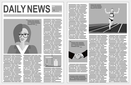 Graphical design newspaper template with infographicのイラスト素材