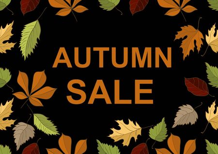 autumn sale floral illustrationのイラスト素材