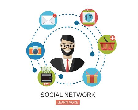 Global social network abstract scheme.のイラスト素材