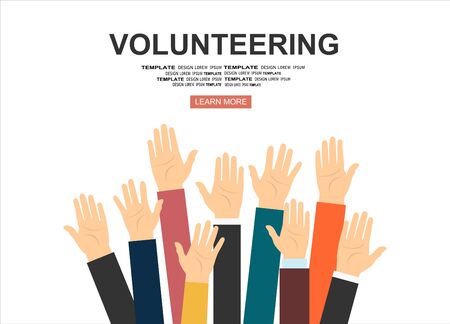 Raised hands volunteering vector conceptのイラスト素材