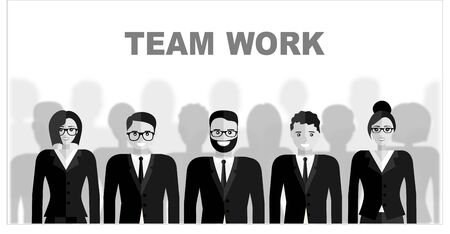 Flat design illustration concepts for business analysis and planning, consulting, team work, project management, financial report and strategy. Concepts web banner and printed materials.のイラスト素材