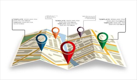 Vector map icon with Pin Pointerのイラスト素材