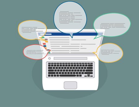 Live chat. Technology concept. Live Chat Chatting on application Communication Digital Web and social network Concept.のイラスト素材