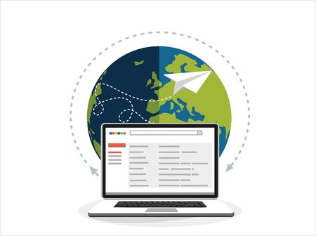 Email marketing concept design. Vector illustration, flat style.のイラスト素材