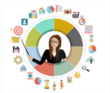 Digital marketing vector concept. Vector flat design illustration.のイラスト素材