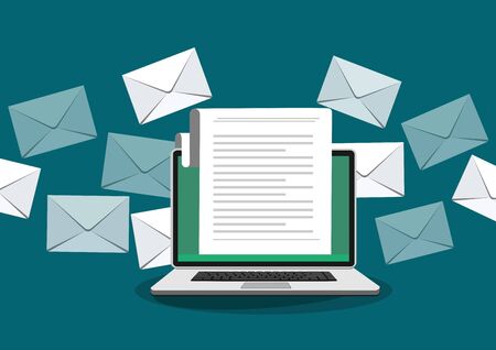 Email marketing concept design. Vector illustration, flat style.のイラスト素材